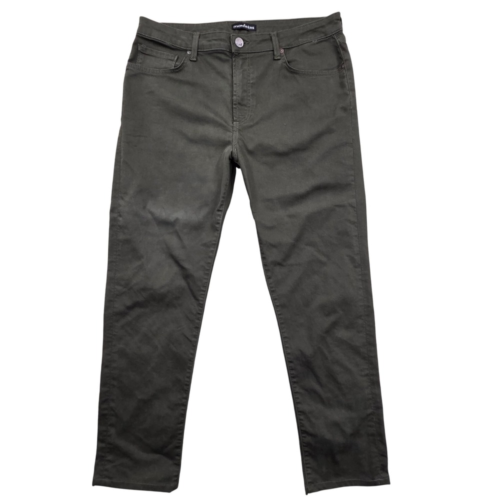 Monfrere Brando Aberdeen Slim Straight Japanese Denim Pants‎ Green Mens 36x29